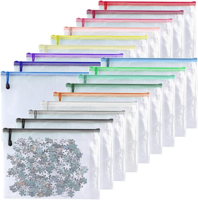 Oaimyy-18 Pcs-3"x 5"-Plastic Mesh Zipper Pouch Document Folders Bag Zipper Zip - Image 9