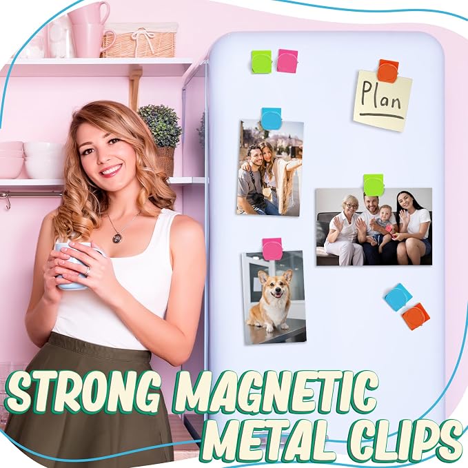 VNDUEEY 24 Pcs Magnetic Clips, Fridge Magnets Refrigerator Magnet, Magnet Clips - Image 3