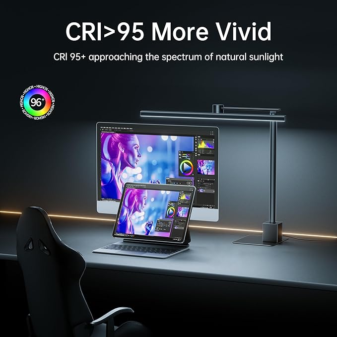 deeloop 2-in-1 LED Desk Lamp or Clamp with USB Charging for Home Office, CRI 95+ for Sunlight-Like Spectrum, 45° Asymmetric Glare‑Free Light, Memory Dimming Desk Light, Full‑Angle 3‑Axis Office Lamp-DeskLoop Office