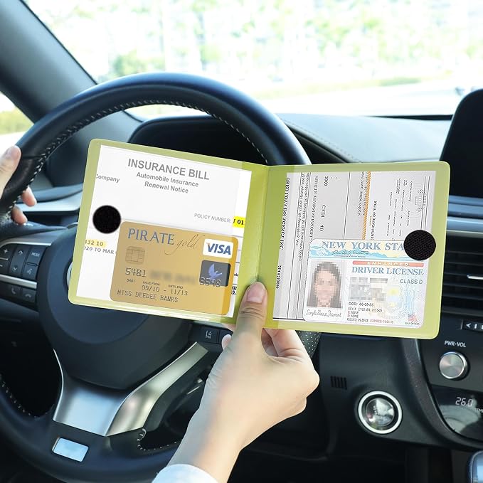 UYYE Car Registration and Insurance Card Holder, Vehicle Glove Box Car Organizer - Image 5