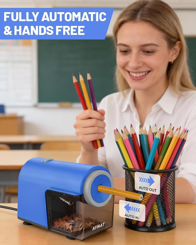 AFMAT Electric Pencil Sharpener, Fully Automatic Pencil Sharpener - Image 2