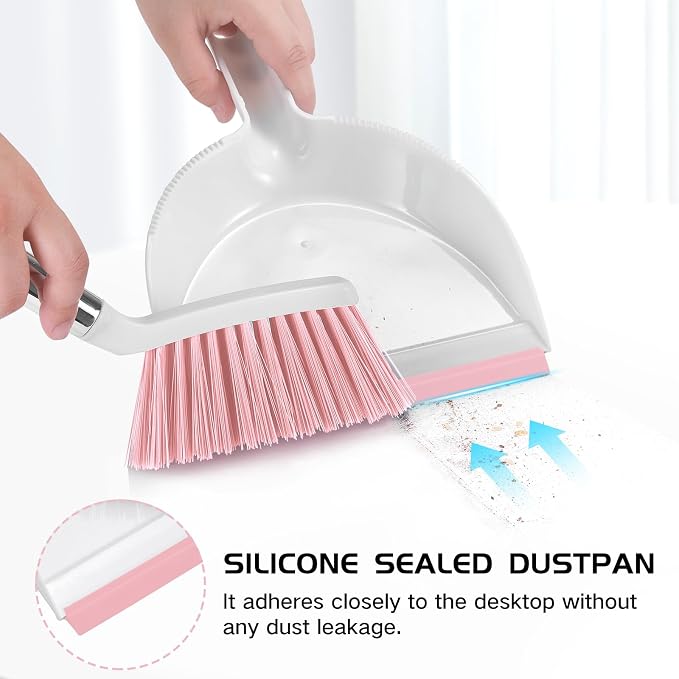 NACENA Mini Broom and Dustpan Set, Small Dust Pan and Brush Set - Image 3