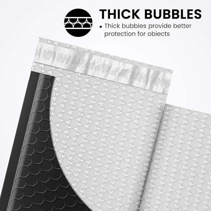 Fuxury Bubble Mailers 4x8" 800Pcs Bulk, Waterproof Padded Envelopes Usable Size - Image 3