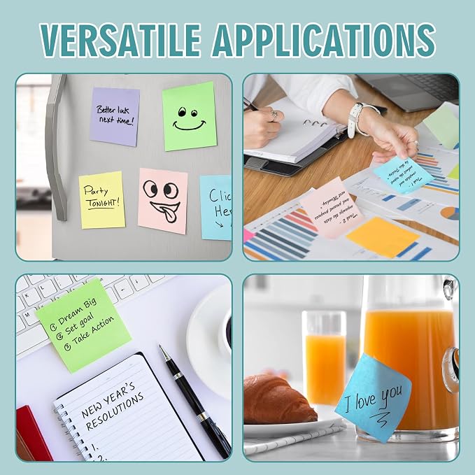 Sticky Notes 3x3 Small Self-Stick Pads, 48 Pads in 6 Pastel Colors, Cute Sticky - Image 7