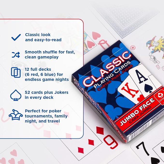 Classic Playing Cards 12 Pack, Jumbo Index, Bulk Playing Cards - Image 2