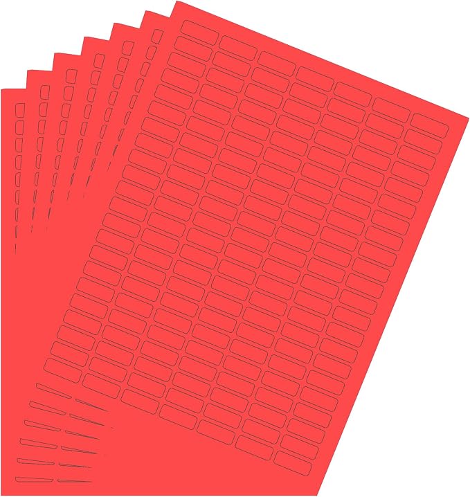 Red Sticker Label Sheets Bulk Printable Paper Labels 1 inch x 0.375 inch by RoyalGreen