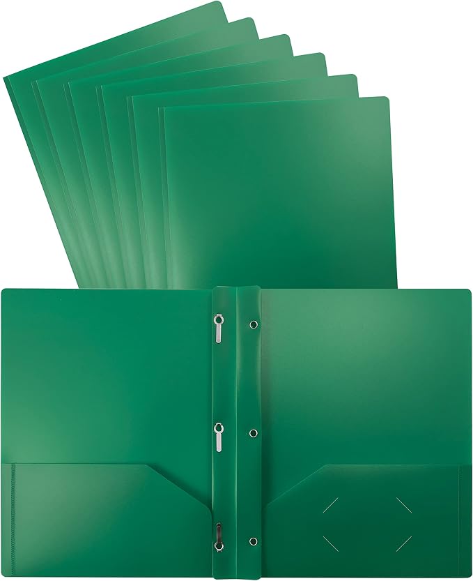 Better Office Products Green Plastic 2 Pocket Folders by BetterOfficeProducts
