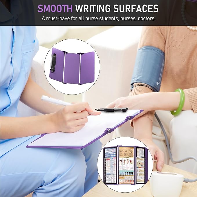 Nursing Clipboard Foldable, Foldable Clipboard w/Nursing Edition Medical Charts - Image 4