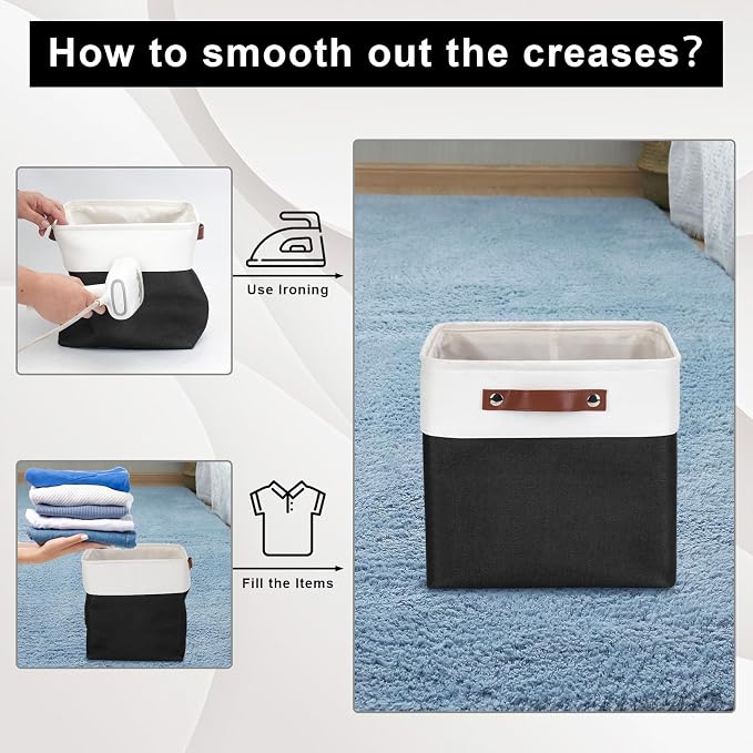 Bagnizer Collapsible Fabric Storage Cubes 11x11 Cube Storage Bins, 4 Pack - Image 5