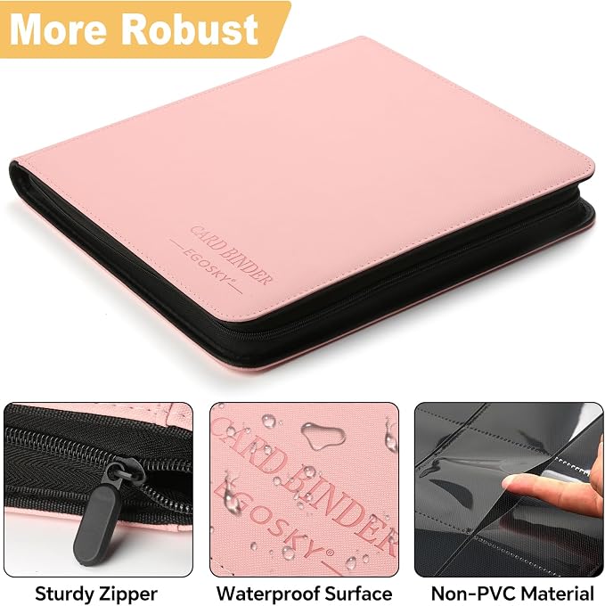 12-Pocket Business Card Binder holds 720 Cards, Premium Diamond Texture PU - Image 3