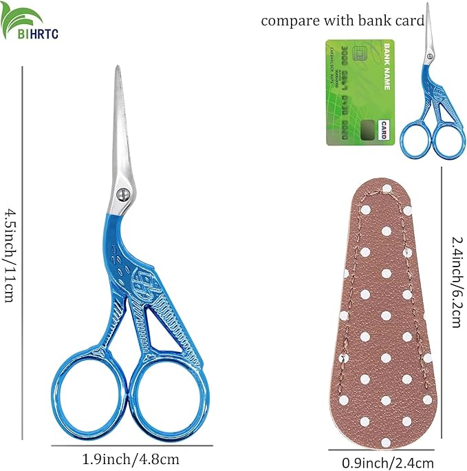 BIHRTC 4.5Inch Small Sewing Scissors Stainless Steel Sharp Tip Scissors - Image 2