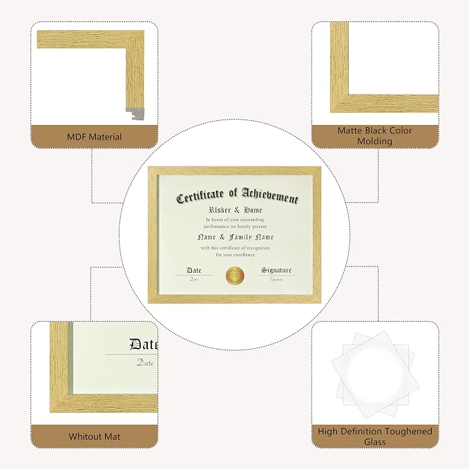 ELSKER&HOME 8.5x11 Certificate Frame 6 Pack - Image 5