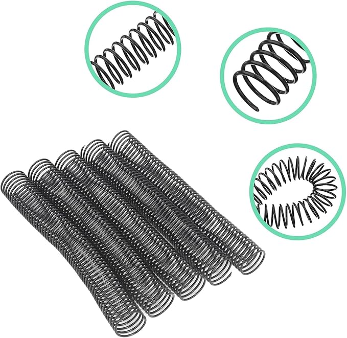 38mm Plastic Spiral Binding Coil, 4:1 Pitch, 310 Sheets Capacity, 360° Rotation, 18 Pcs Set, Suitable for Letter Sized Paper with Versatile Application, for Office Documents,-DeskLoop Office