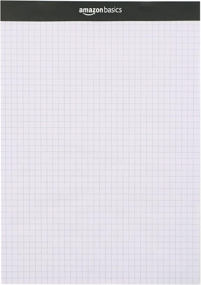 Amazon Basics Quad-Ruled Graph Paper Pad, 8.5 Inch x 11.75 Inch, 100 Sheets/Pad by AmazonBasics