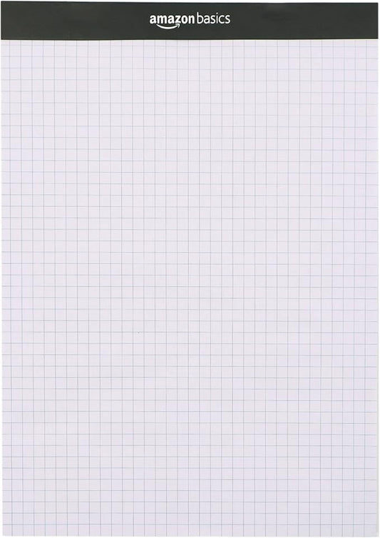 Amazon Basics Quad-Ruled Graph Paper Pad, 8.5 Inch x 11.75 Inch, 100 Sheets/Pad by AmazonBasics