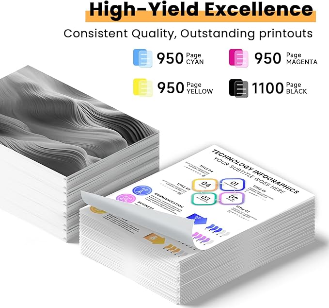 Remanufactured Ink Cartridge Replacement for Epson 702 Ink Cartridges 702XL 702 XL T702XL Compatible with Workforce Pro WF-3720 WF-3730 WF-3733 Printer(4 Pack)-DeskLoop Office