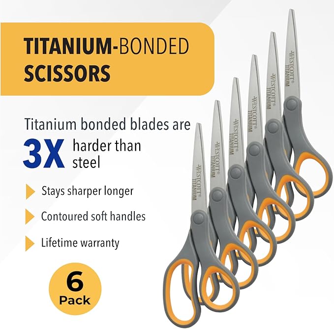 Westcott Titanium Bonded Scissors, Soft Handle - Image 2
