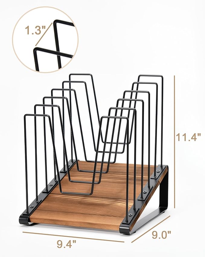 HULISEN Inclined Desk File Organizer, 5-Section Vertical File Folder Holder - Image 3