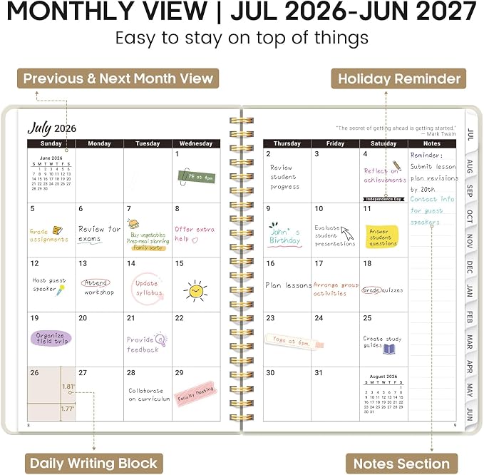 8.5" x 11" Academic Planner 2026-2027, Weekly & Monthly Calendar Planner Book - Image 2