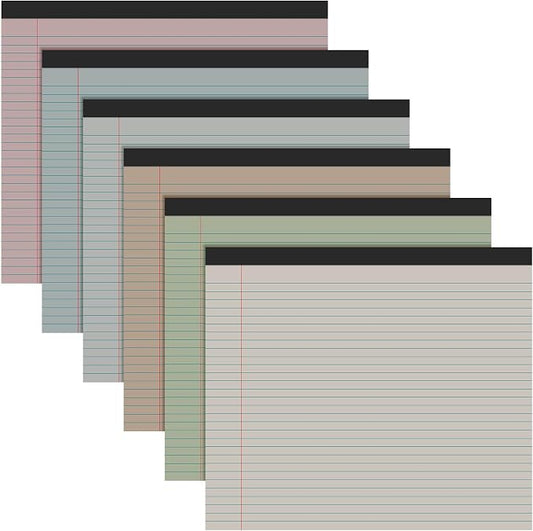 Lincia 6 Pcs 11" x 9.5" Legal Pads College Ruled Notepad Landscape Notebook by Lincia