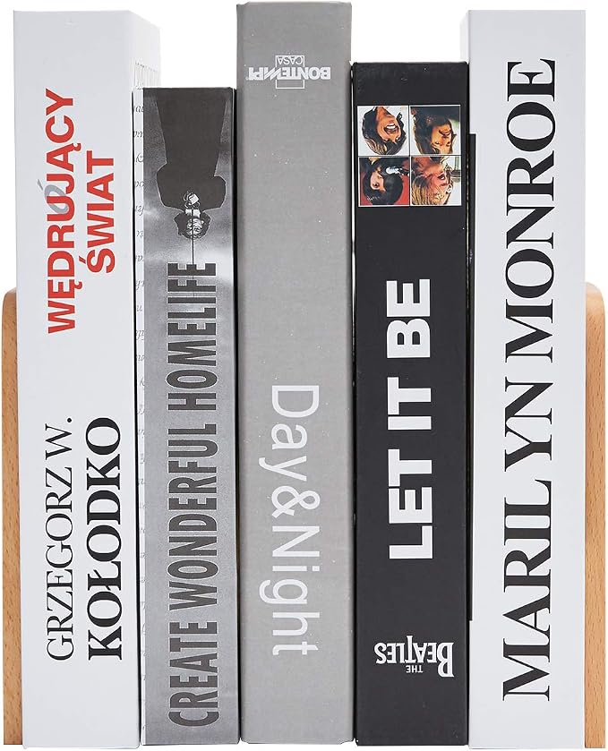 Pandapark Wood Bookends, Non-Skid Bookend - Image 4
