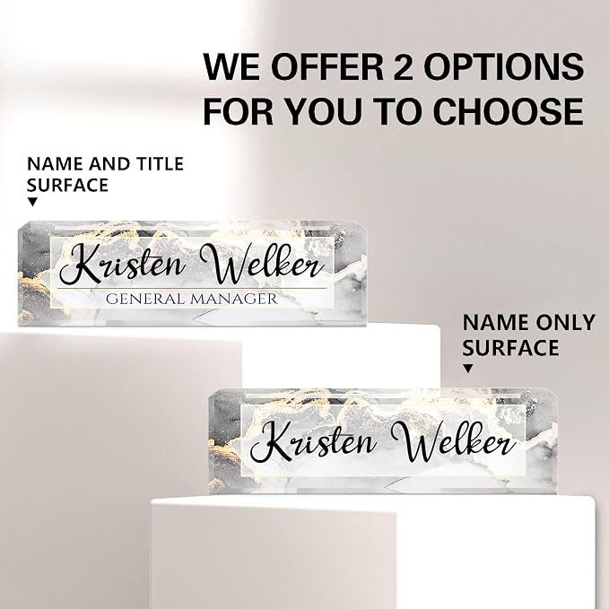 Name Plate for Desk, Desk Name Plate Personalized, Office Decor for Women Men - Image 2