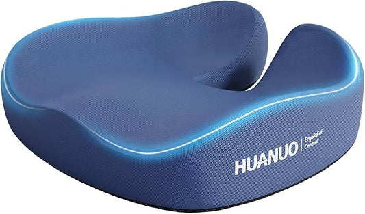 HUANUO Ergonomic Seat Cushion for Office Chair, Extra Large Car Seat Cushion, Tailbone and Back Support, Cooling Gel Enhanced, 4-Zone Pressure Relief Chair Cushions for Office, Car, Wheelchair-DeskLoop Office