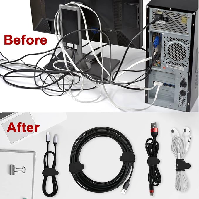 16Pcs Silicone Cable Ties Cord Organizer - Image 5