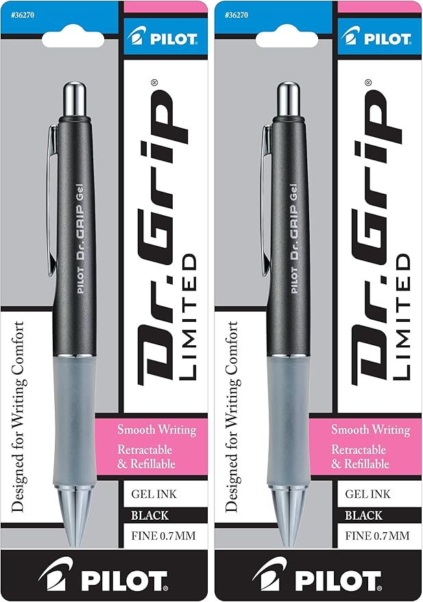 PILOT Gel Pen, Fine Point, Charcoal Gray | Black Ink | Retractable | Metallic by PilotCorporationofAmerica
