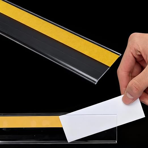 50 Pcs Shelf Label Strips 1.5''H x 48''L Self Adhesive Label Holder by Inracity