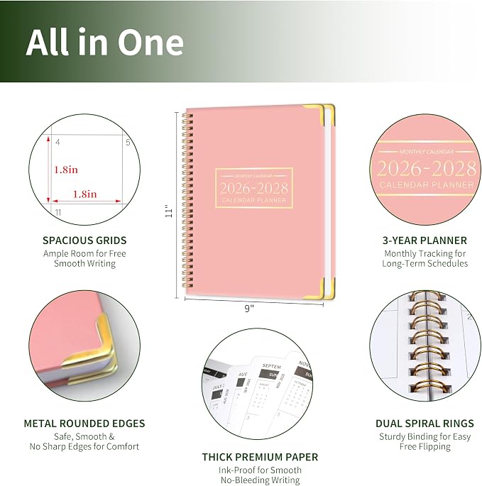 Monthly Planner 2026-2028, Hardcover - Image 2