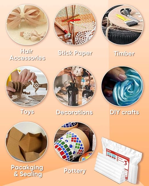 SHALL Full Size Hot Glue Sticks, 0.43” Dia x 4” Long, 120-pack Clear Hot Melt Glue Gun Sticks for All-Temp Glue Guns, Multipurpose for Kids Adults DIY Art Craft Sealing Repairing Festival Decoration-DeskLoop Office