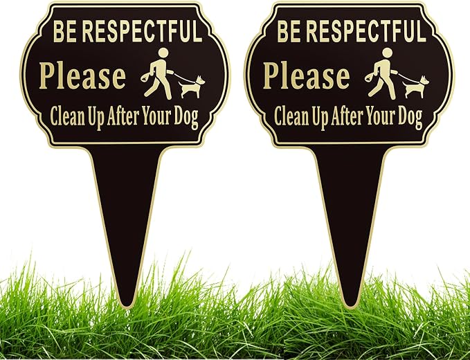 2 Pack Clean Up after Your Dog Signs Pick Up After Your dog sign 13.6"x9.6" by Unknown