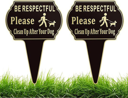 2 Pack Clean Up after Your Dog Signs Pick Up After Your dog sign 13.6"x9.6" by Unknown