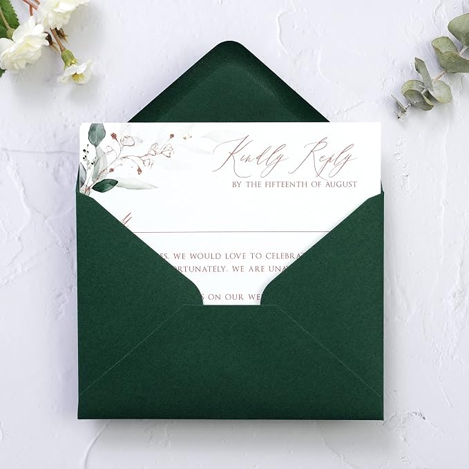 PONATIA 50 Pack A1 Envelopes, 3 5/8 x 5 1/8 Inches Emerald Green Envelopes - Image 9