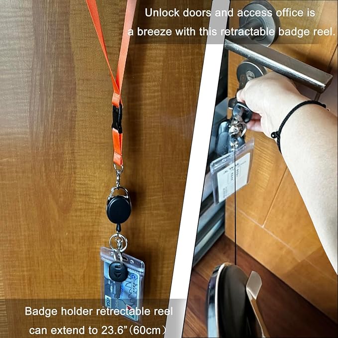 Retractable Badge Reel with Claw Clasp and Clip - Image 4