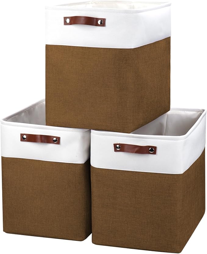 Bagnizer Large Fabric Storage Baskets | 50L Storage Bins, Decorative Linen by Bagnizer