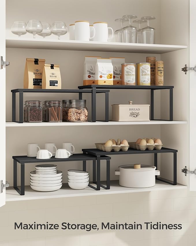 SONGMICS Cabinet Organizer Shelf, Kitchen Storage, Spice Rack, Expandable - Image 3