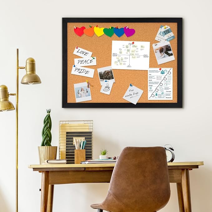 DOLLAR BOSS Cork Board for Wall 24" x 18" Bulletin Board for Wall - Image 8