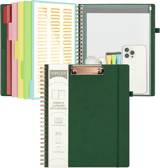 Ospelelf Leather Clipboard Folio by OspelelfOfficeSupplies