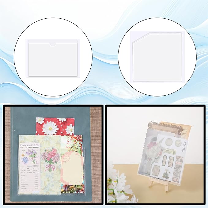 10 PCS Adhesive Pockets, 2 Sizes Sticky Pocket Sleeves, Planner Accessories - Image 7