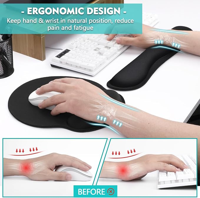 Mouse Pad and Keyboard Wrist Rest- Ergonomic Wrist Rest - Image 6