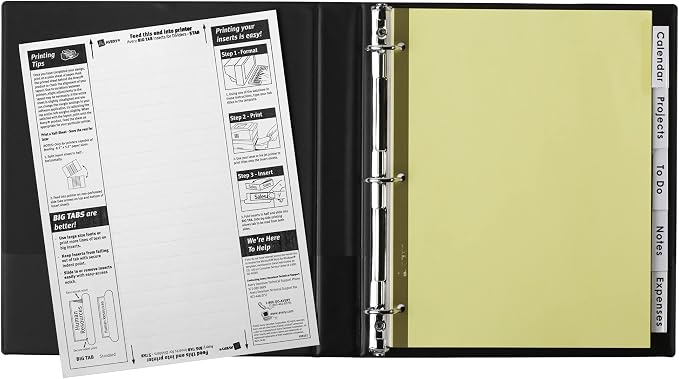 Avery 5 Tab Binder Dividers, Insertable Clear Big Tabs, 1 Set Pack, 10 Packs - Image 7