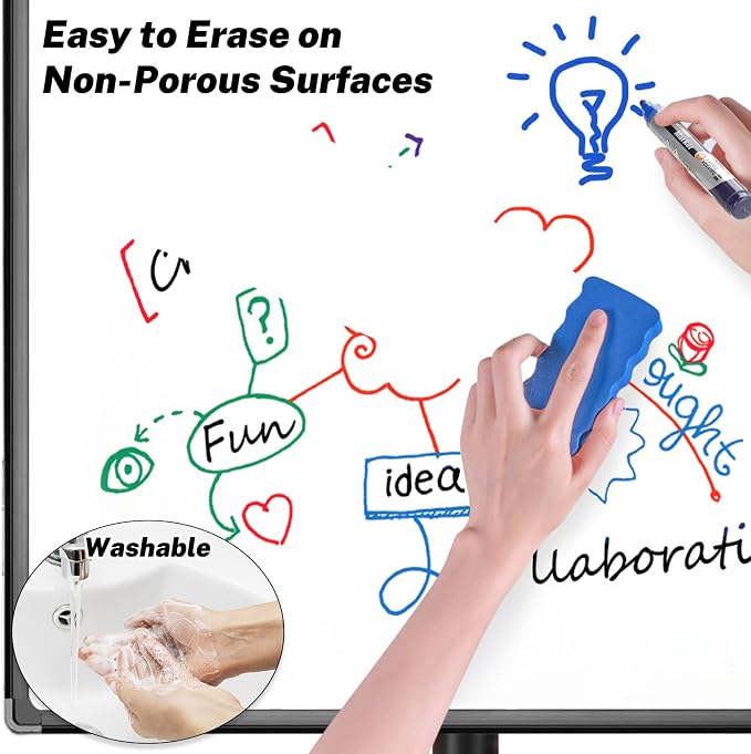 JOBONUS Glass Board Markers Erasable, Neon Dry Erase Markers - Image 3