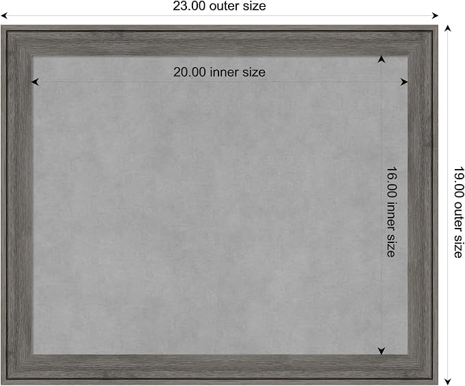 Amanti Art Grey Framed Magnetic Board 19x23 Small Vision Board - Image 4