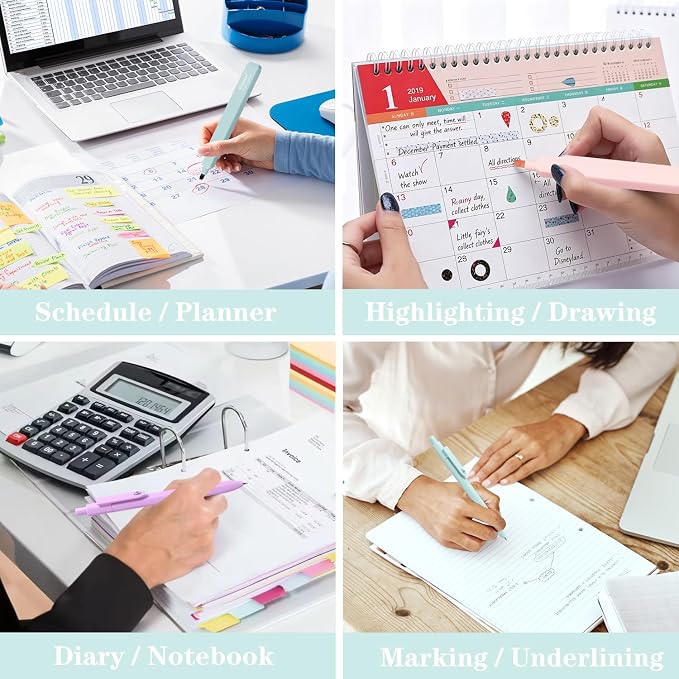 Vitoler Bible Highlighters and Pens, 6 Black Pens & 6 Highlighters | - Image 5
