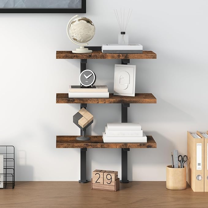 MAHANCRIS Clamp On Desk Organizer, 3-Tier Desktop Bookshelf, Adjustable Desk - Image 2