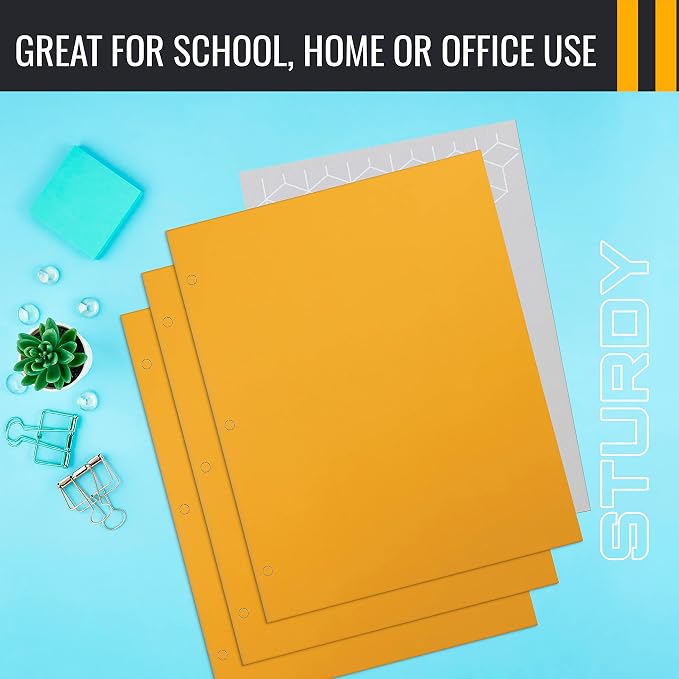 Better Office Products Two Pocket Portfolio Folders, Dark Yellow, Letter Size - Image 6