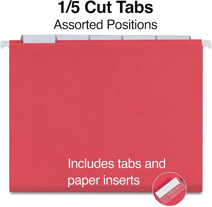 Staples Hanging File Folders, Letter Size, Durable Filing Folders – 50/Carton - Image 2
