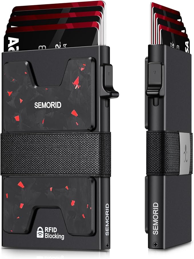 SEMORID Slim Wallet for Men, Minimalist RFID Blocking Mens Card Wallet by SEMORID